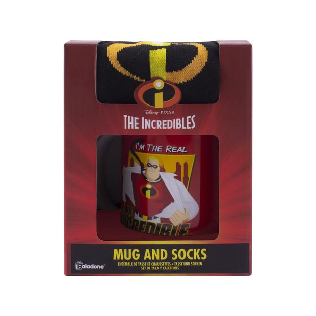 Mr Incredible Mug close-up - Disney Pixar superhero logo and red/black design