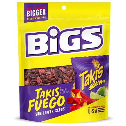 Bigs Sunflower Seeds Takis Fuego Hot Chili & Lime In A 152g Bag