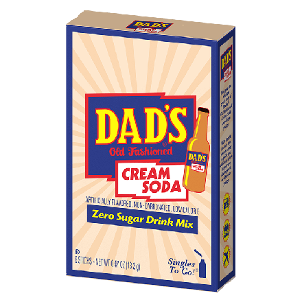 Dads Old Fashioned Cream Soda Zero Sugar Drink Mix Singles To Go In A 13.2g Box