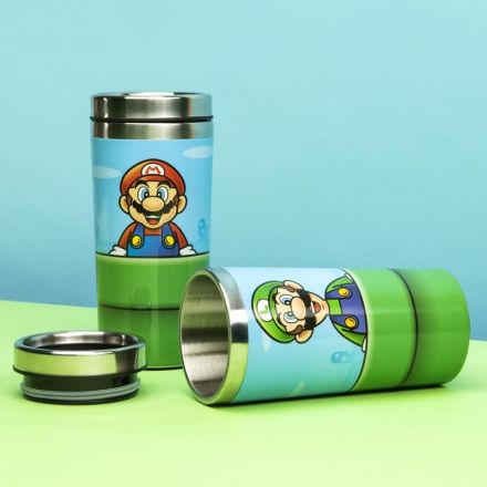 Nintendo Warp Pipe Super Mario Travel Mug Front And Back Images