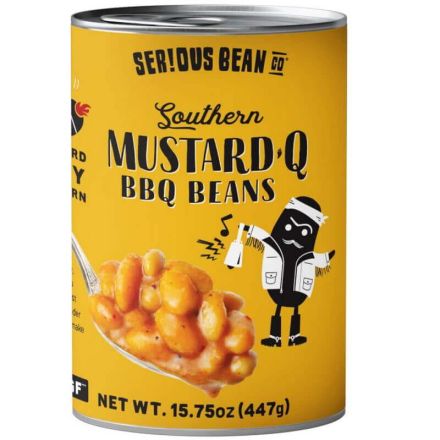 Serious Beans Mustard BBQ Beans In A 447g Can